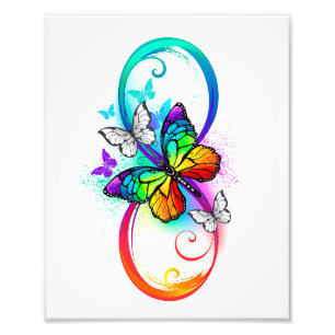 Impression Photo Bright infinity with rainbow butterfly