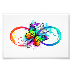 Impression Photo Bright infinity with rainbow butterfly
