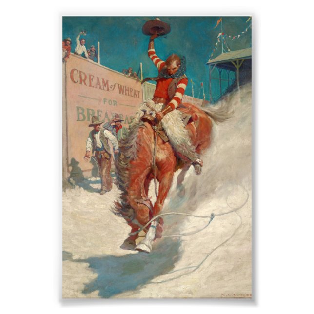 Impression Photo Bronco Buster par Newell Convers Wyeth (Devant)