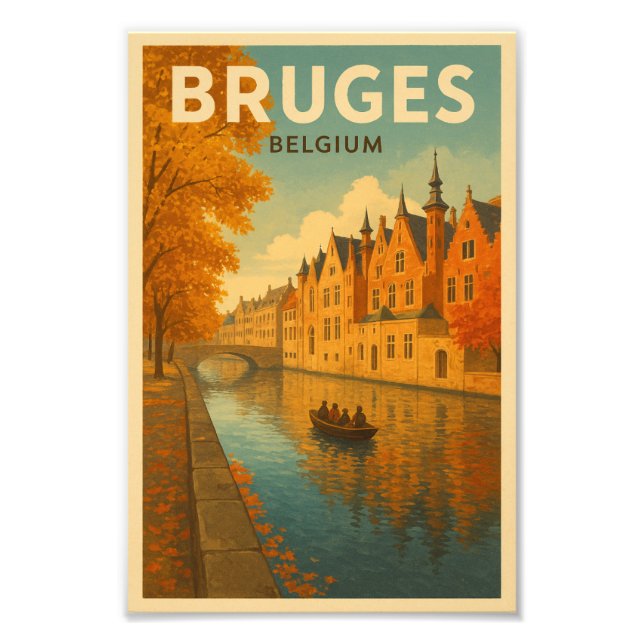 Impression Photo Bruges Belgium Illustration Travel Art (Devant)