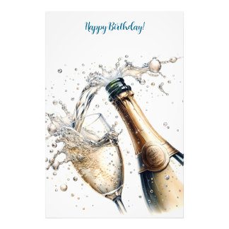 Impression Photo Bubbly champagne Joyeux anniversaire