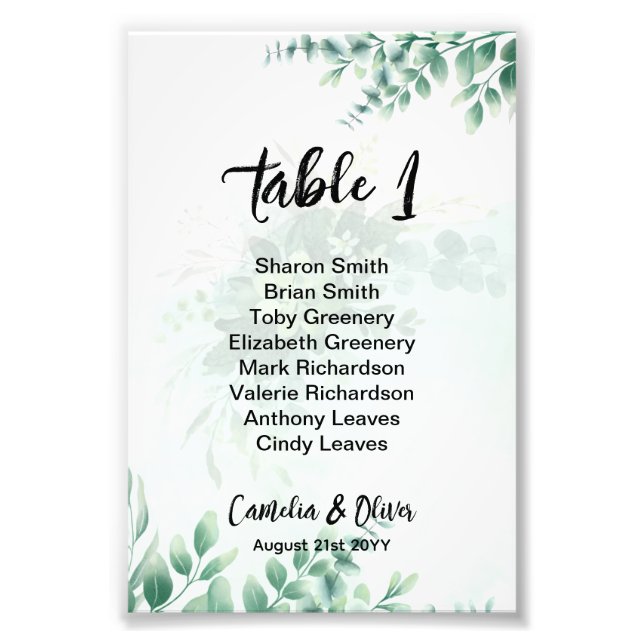 Impression Photo BUDGET Verdure Eucalyptus Mariage DU GRAPHIQUE DE  (Devant)