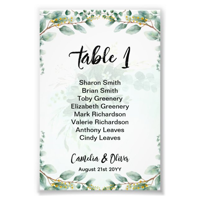 Impression Photo BUDGET Verdure Eucalyptus Mariage DU GRAPHIQUE DE  (Devant)