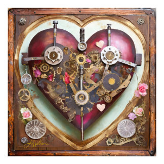 Impression Photo Buff Red Heart Steampunk Series