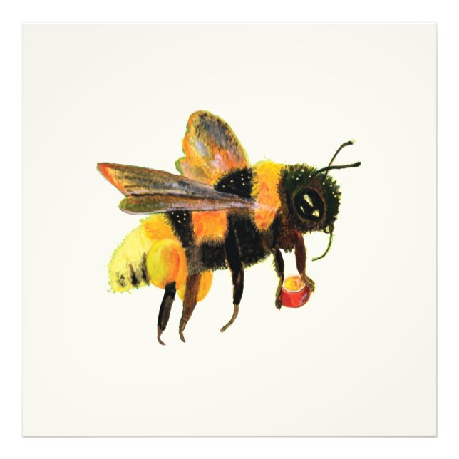 Impression Photo Bumble Bee transportant du pollen (Devant)