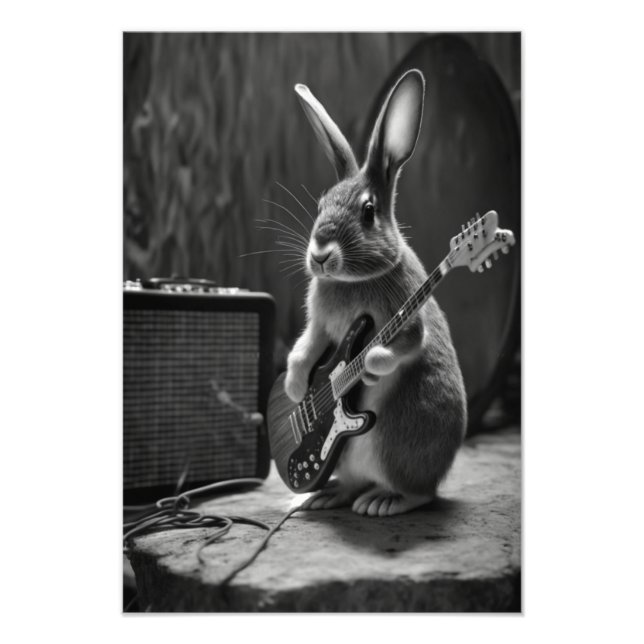 Impression Photo Bunny Jouer une guitare (Devant)