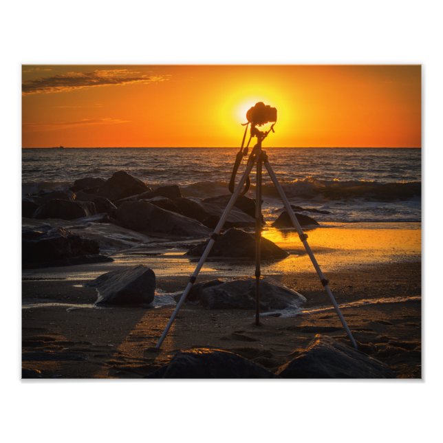 Impression Photo Bureau du photographe à la plage (Devant)