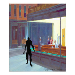 Impression Photo Buse de nuit par Edward Hopper (modifié)