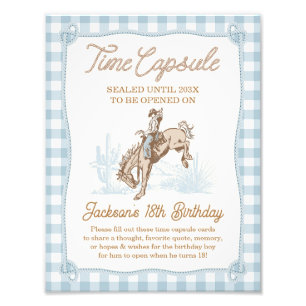 Impression Photo Câble bleu Plaid Cowboy 1er Rodeo Time Capsule Sig