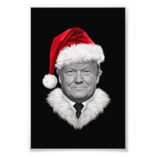 Impression Photo Cadeau de Noël Donald Trump Chapeau de Père Noël D
