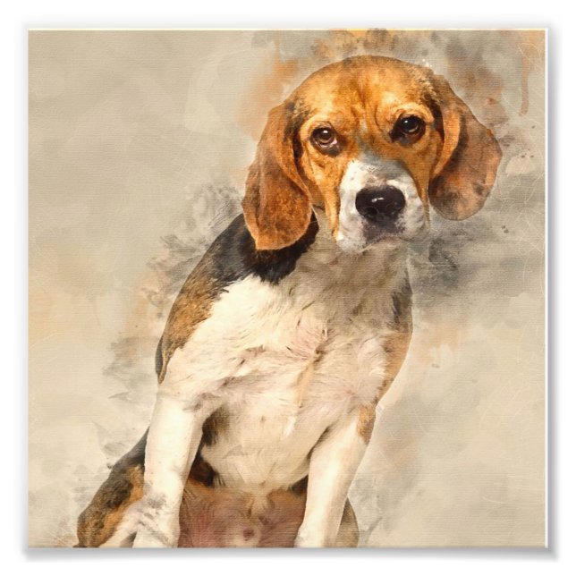 Impression Photo Cadeau pour chien Beagle mignon | Meilleure décora (Devant)