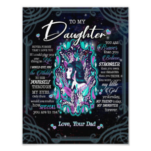 Impression Photo Cadeaux de fille Lettre À Ma Fille De Papa