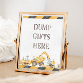 Impression Photo Cadeaux de vidage ici Construction Anniversaire Pa