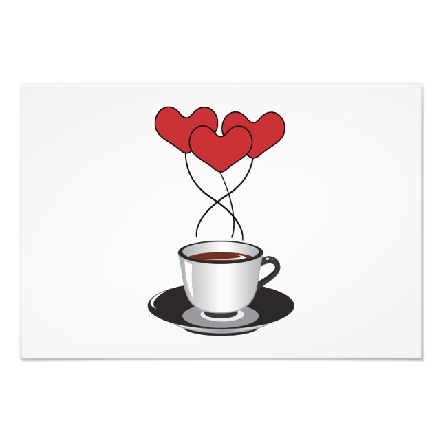 Impression Photo Café, Café Arabica, Café Noir, Coeurs (Devant)