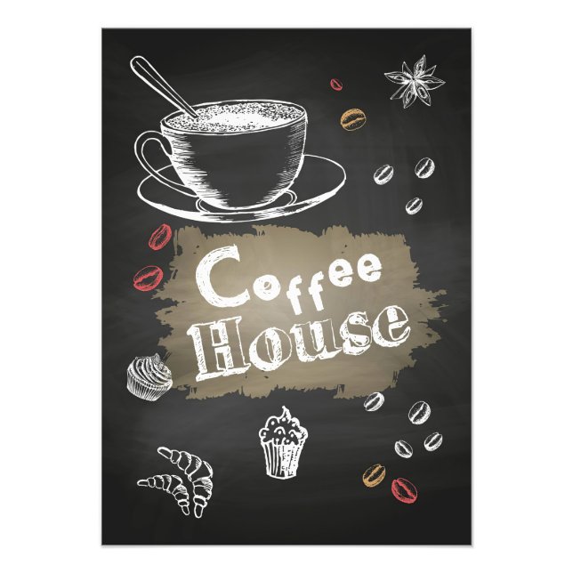 Impression Photo Café Lover Maison de café Blackboard (Devant)