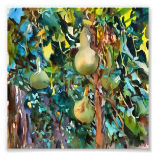 Impression Photo Calabash Arbre Gourdes En Automne Art Acrylique