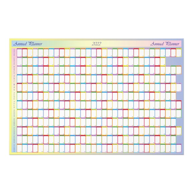 Impression Photo Calendrier annuel du planificateur 2022 notes blan (Devant)