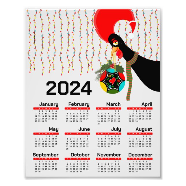 Impression Photo Calendrier de Noël des Roosters portugais 2024 (Devant)