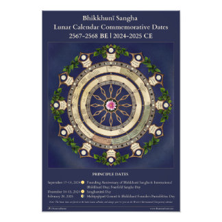 Impression Photo Calendrier lunaire de Bhikhuni Sangha 2024-2025