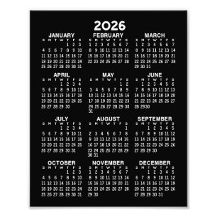 Impression Photo Calendrier - vue annuelle complète verticale - Noi