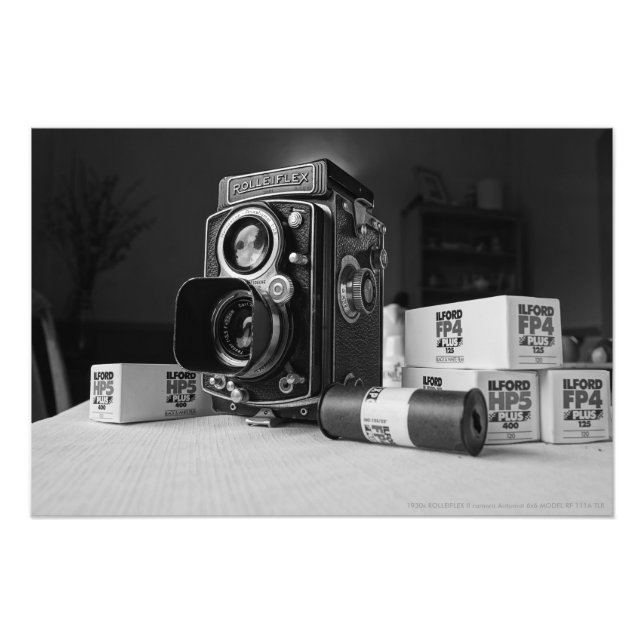 Impression Photo Caméra ROLLEIFLEX II des années 1930 Automat 6x6 M (Devant)