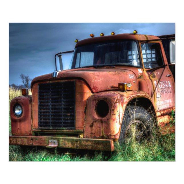 Impression Photo Camion de ramassage international Antique Red (Devant)