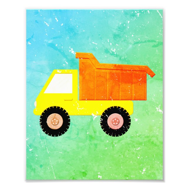 Impression Photo Camion Jaune Distressed (Devant)