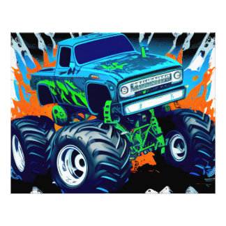Impression Photo Camion Monster bleu