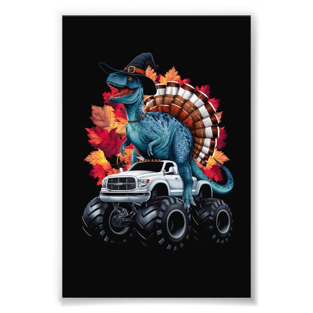 Impression Photo Camion Monster T-Rex Dinosaur de Thanksgiving (Devant)