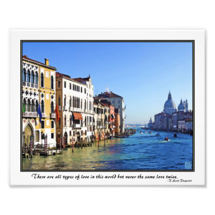 Impression Photo Canal grand de Venise avec la citation d'amour
