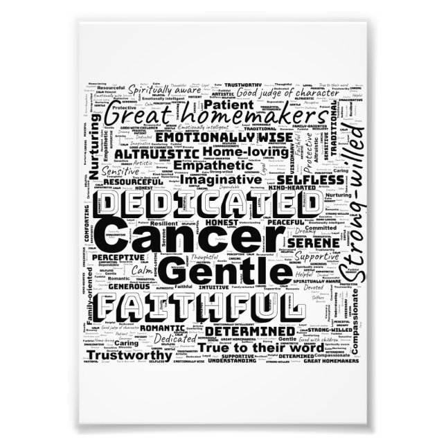 Impression Photo Cancer Zodiac Mot Cloud Inspiration Invitation (Devant)