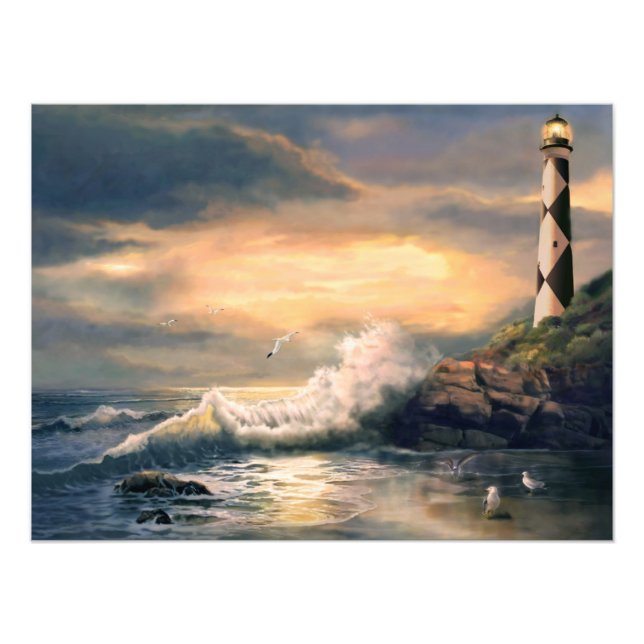 Impression Photo Cape Lookout Lighthouse Caroline du Nord au couche (Devant)