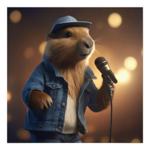 Impression Photo "Capybara Cowboy : Serenading the Wild West"