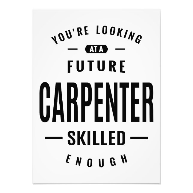 Impression Photo Carpenter Travail Titre du travail Cadeau (Devant)