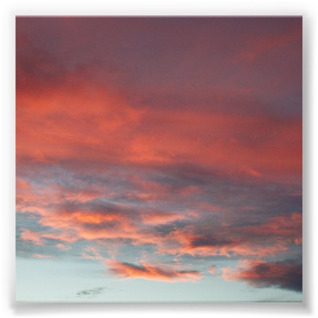 Impression Photo Carré Pastel Aqua Pink Nuages Sunset 4x4 (Devant)