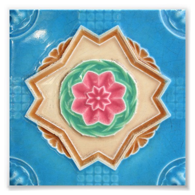 Impression Photo Carreaux floraux de Peranakan (Devant)