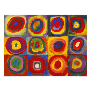 Impression Photo Carrés avec Cercles Concentriques   Kandinsky  