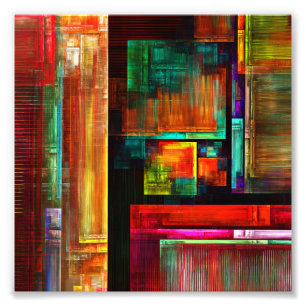 Impression Photo Carrés colorés Motif d'art Abstrait moderne #04