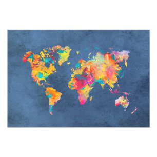Impression Photo carte 8 du monde