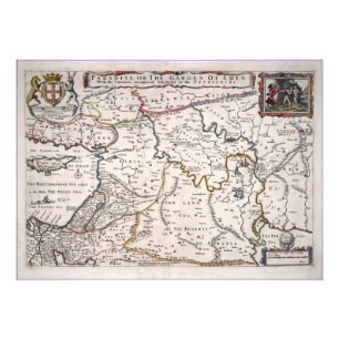 Impression Photo Carte antique du Paradis, Le Gand d'Eden