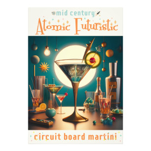 Impression Photo Carte de circuit futuriste atomique Martini