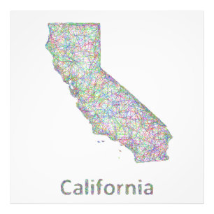 Impression Photo Carte de la Californie