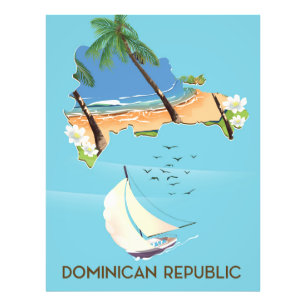 Impression Photo Carte de la République dominicaine Affiche de voya