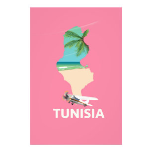 Impression Photo Carte de la Tunisie