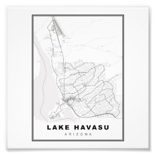 Impression Photo Carte de la ville du lac Havasu