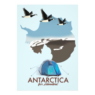 Impression Photo Carte de l'affiche Antarctica For Adventure Travel