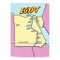 Carte de l'Egypte illustrée par Pop Art