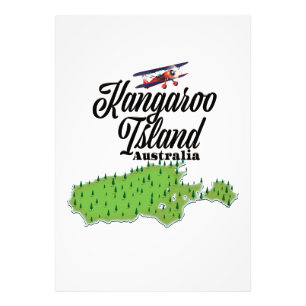 Impression Photo Carte de l'île Kangourou en Australie