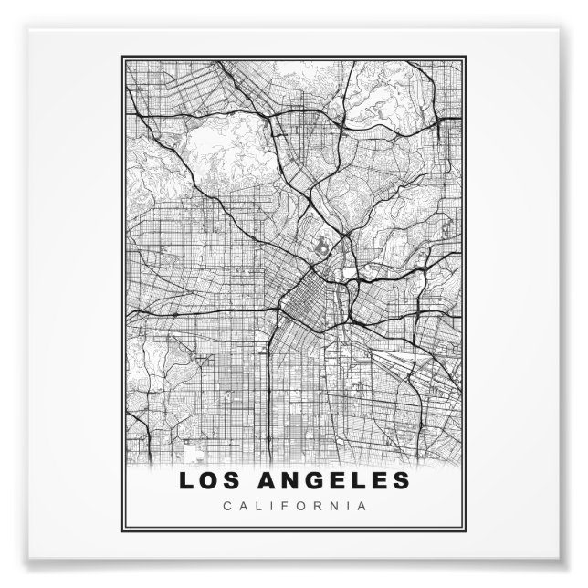 Impression Photo Carte de Los Angeles (Devant)