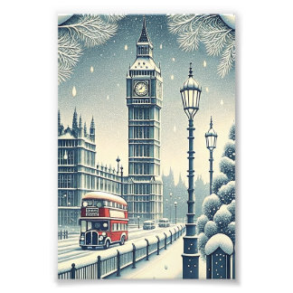 Impression Photo Carte de Noël de Londres Big Ben